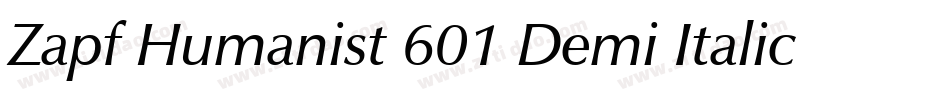 Zapf Humanist 601 Demi Italic BT字体转换